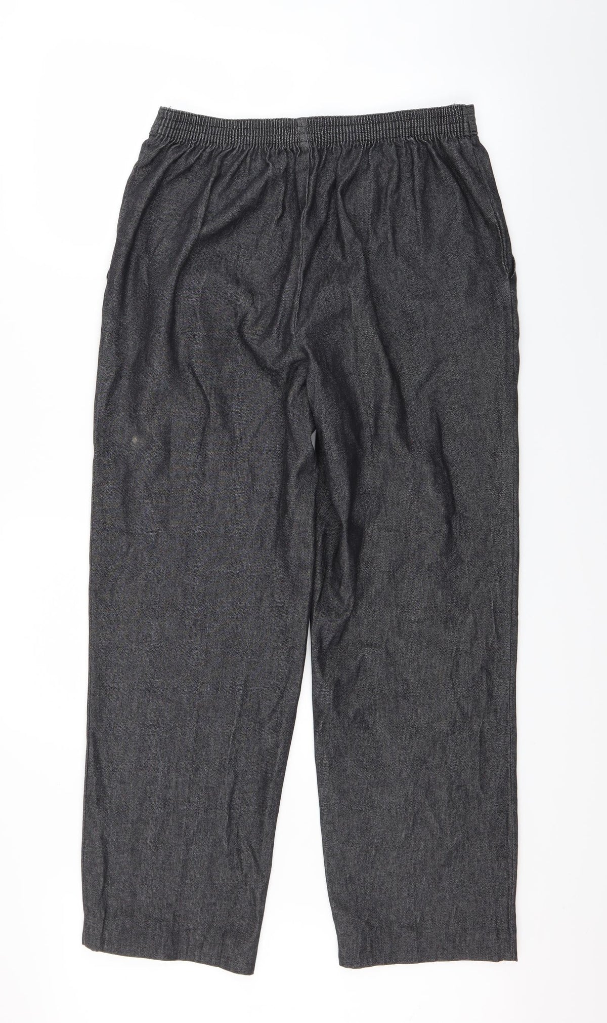 Marks & Spencer Womens Grey  Denim Dress Pants Trousers Size 14 L26 in