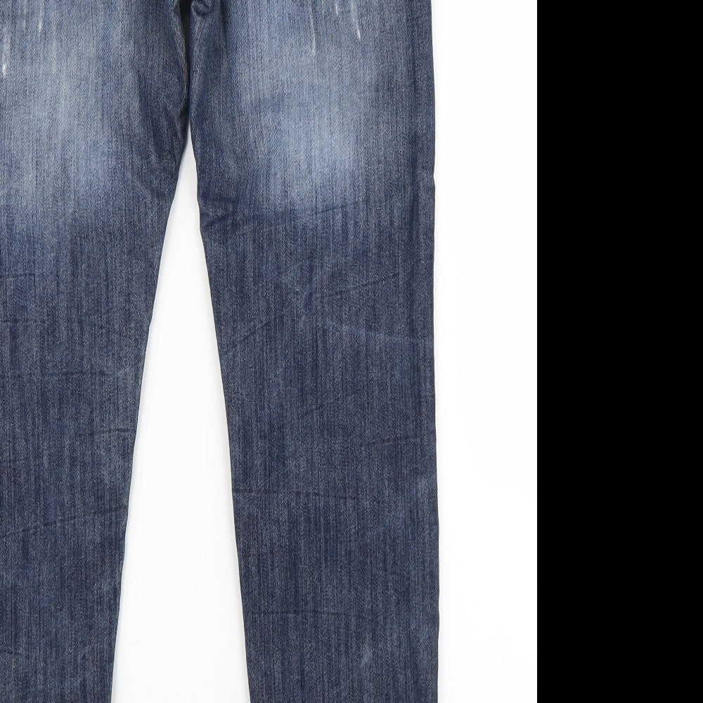 Brand and care label for miss evie girls’ blue denim skinny jeans, size 11-12, years