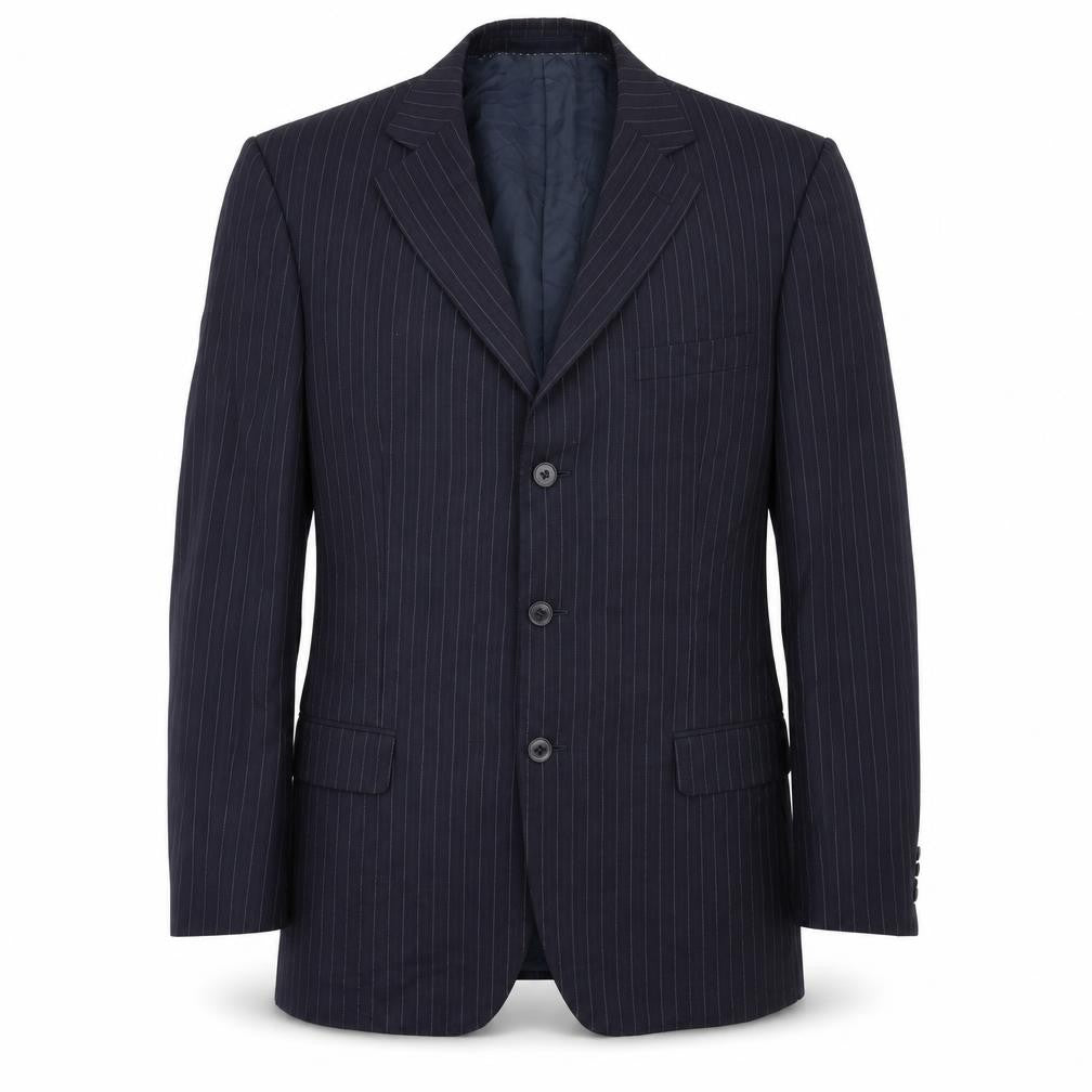 Preworn Mens Blue Striped  Jacket Suit Jacket Size 38