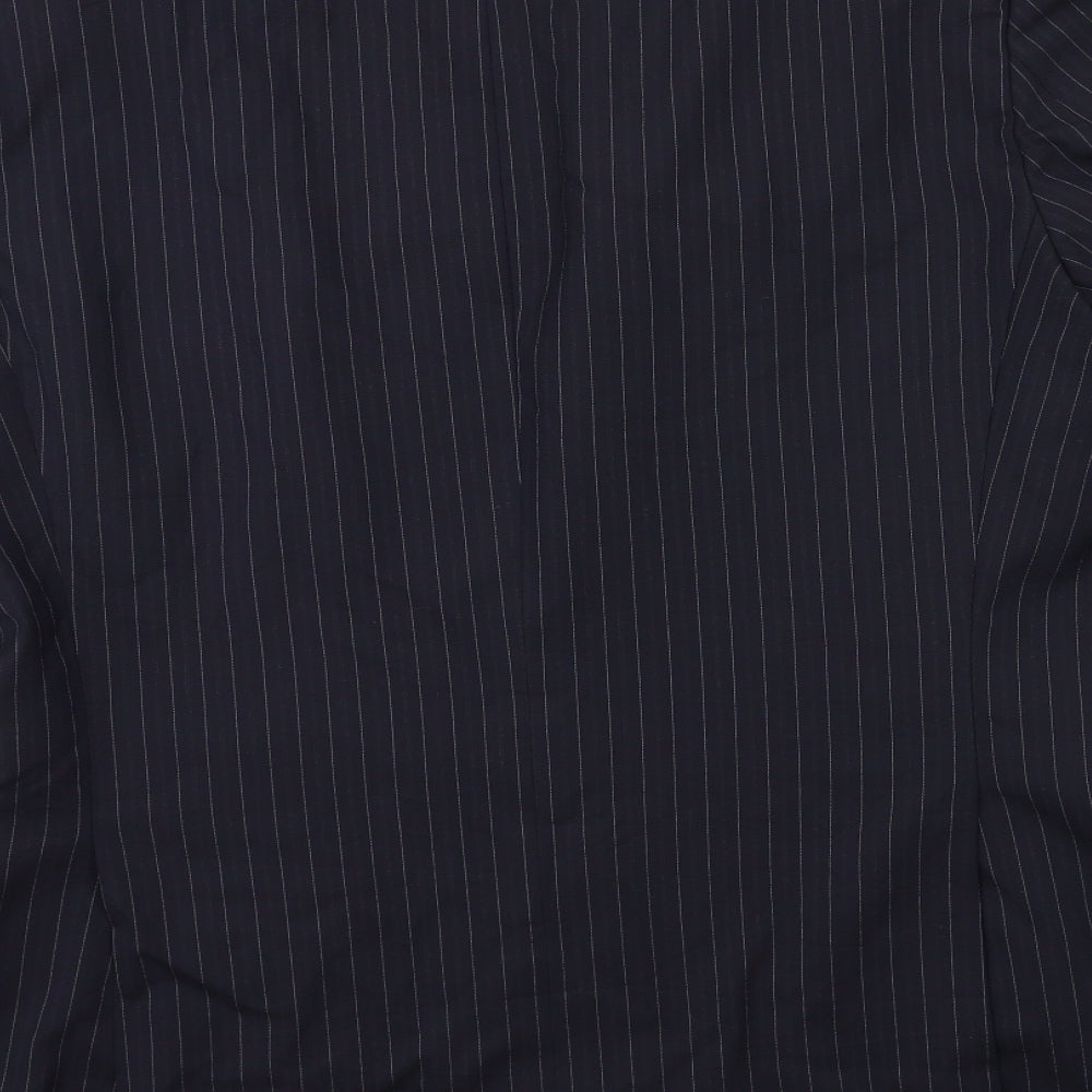 Preworn Mens Blue Striped  Jacket Suit Jacket Size 38
