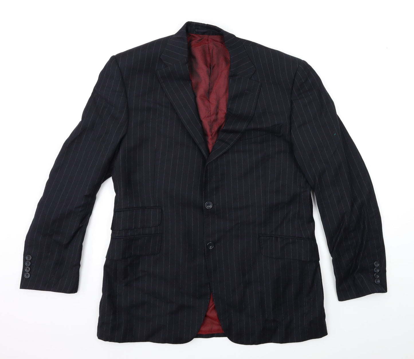 Marks and Spencer Mens Blue Striped  Jacket Suit Jacket Size 40