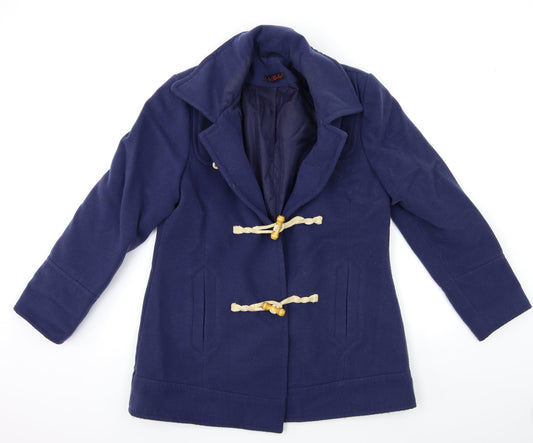 So Fabulous Womens Blue   Overcoat Coat Size 14