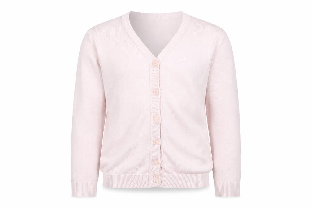 Malwee Girls Pink  Knit Cardigan Jumper Size 6 Years