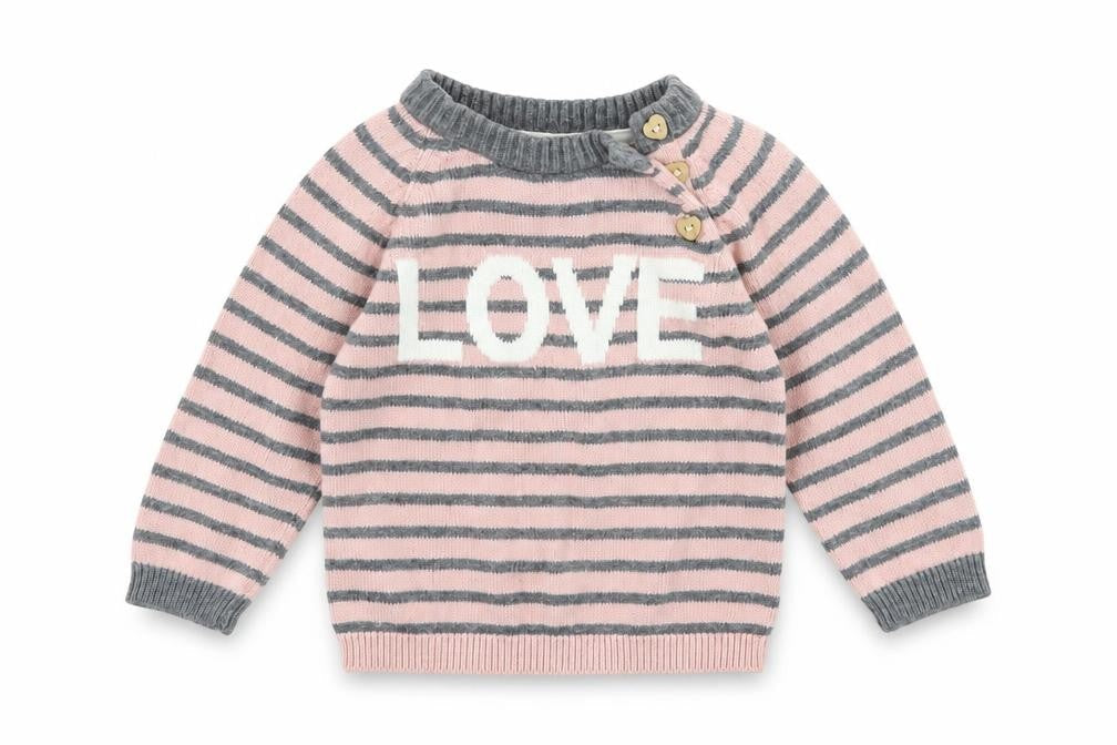 H&M Baby Pink Striped  Pullover Jumper Size 6-9 Months