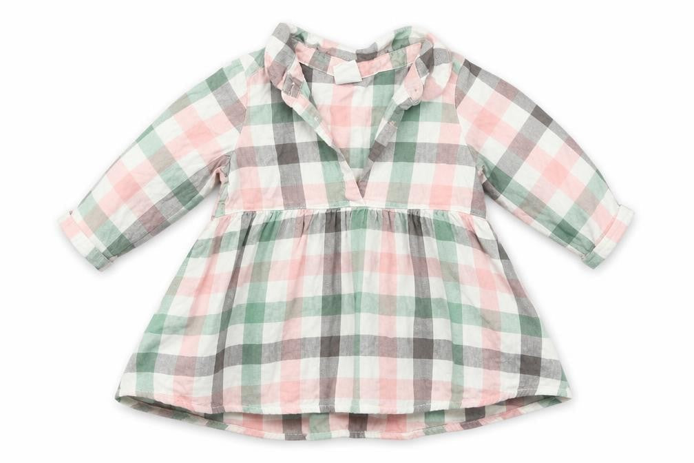 H&M Baby Pink Check  Shift  Size 6-9 Months