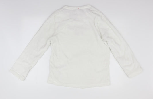 LOVE TO LOUNGE Girls White Solid  Top Pyjama Top Size S  - Cuddle Me