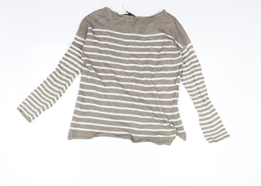 Mango Womens Beige Striped  Pullover Jumper Size S