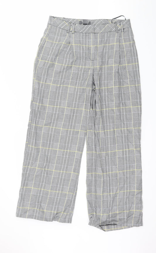Preworn Womens Grey Check  Trousers  Size 14 L28 in