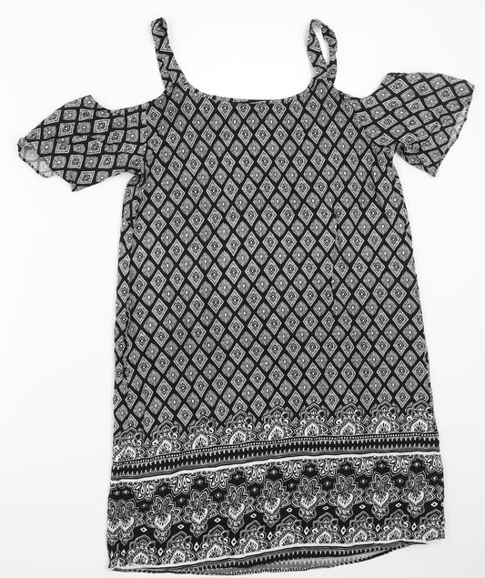 Papaya Womens Black Paisley  A-Line  Size 8