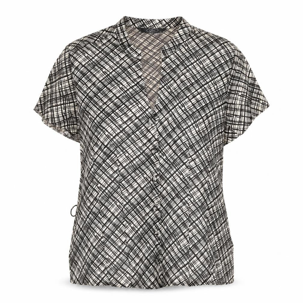 Bonmarché Womens Beige Check  Basic Button-Up Size 12