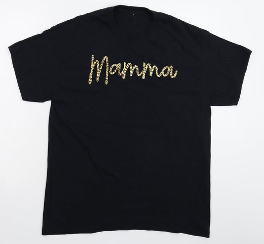 Mamma Mens Black    T-Shirt Size M