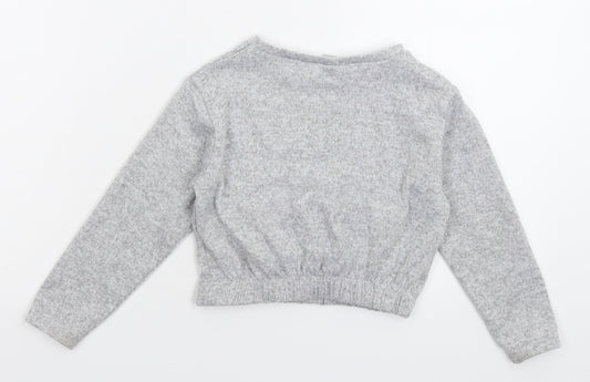 Matalan Girls Grey   Pullover Jumper Size 4 Years