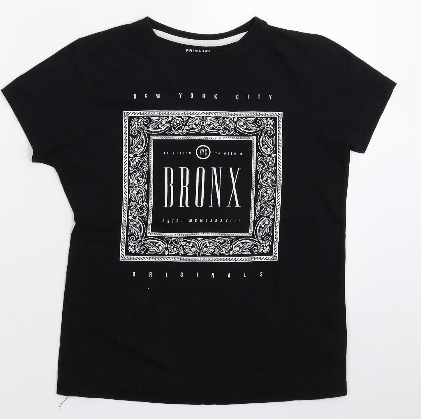 Primark Boys Black   Basic T-Shirt Size 10-11 Years