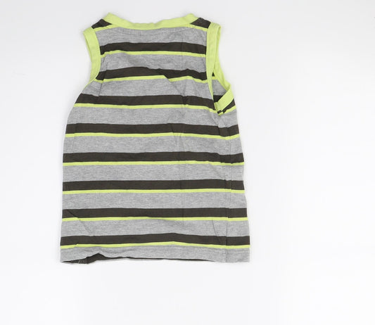Cherokee Girls Grey Striped Jersey Basic Tank Size 2-3 Years