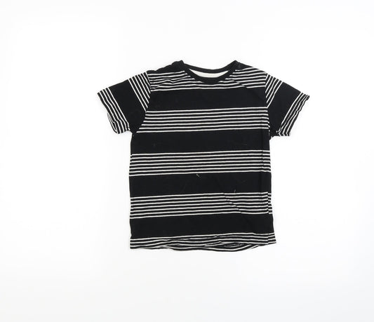Rebel Boys Black Striped  Basic T-Shirt Size 5-6 Years