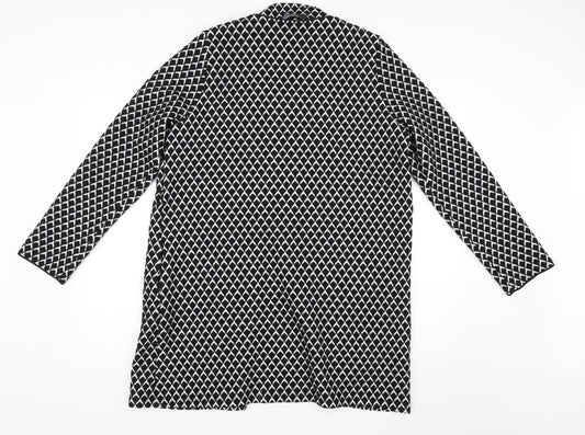 Blue Chameleon Womens Black Geometric  Jacket  Size M
