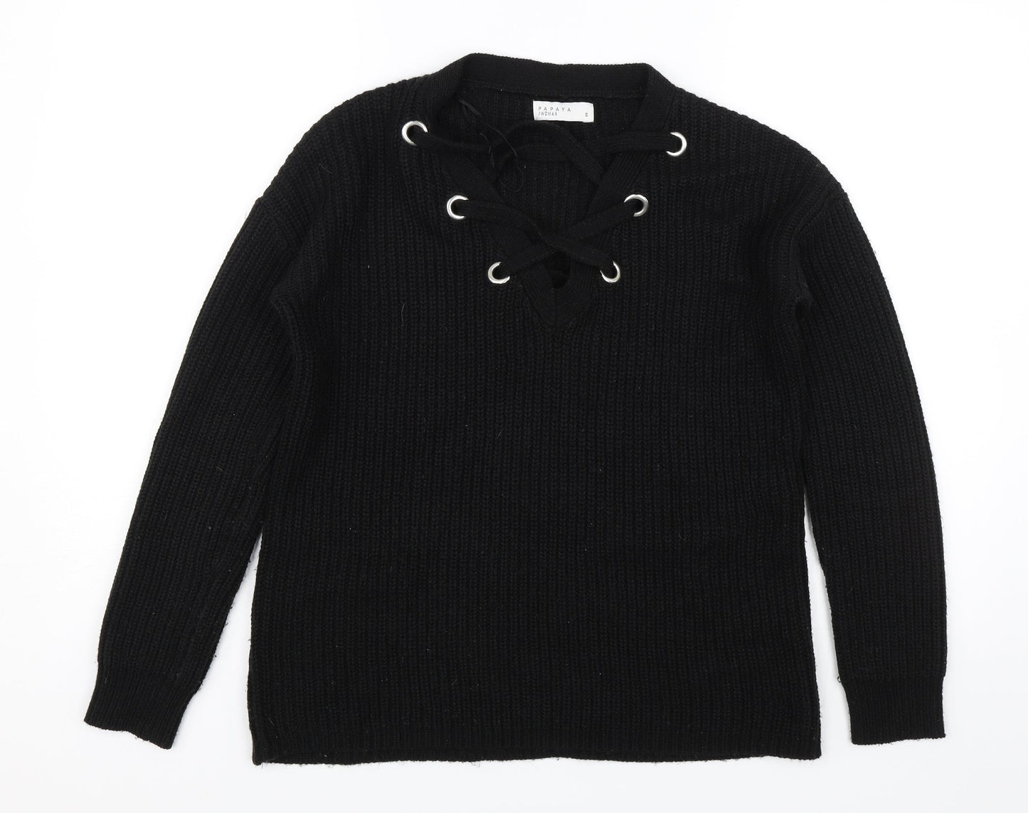 Papaya Womens Black   Pullover Jumper Size S