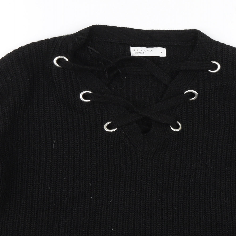 Papaya Womens Black   Pullover Jumper Size S