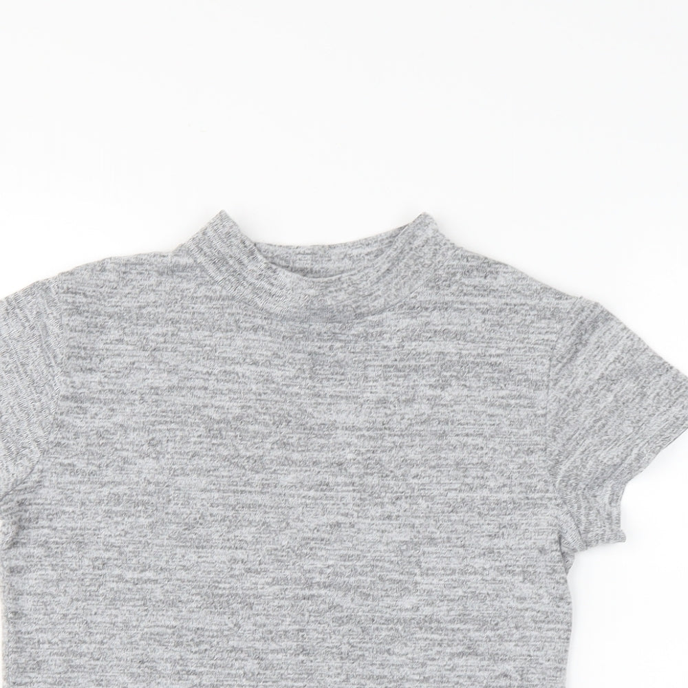 newlook Womens Grey   Cropped Blouse Size 8