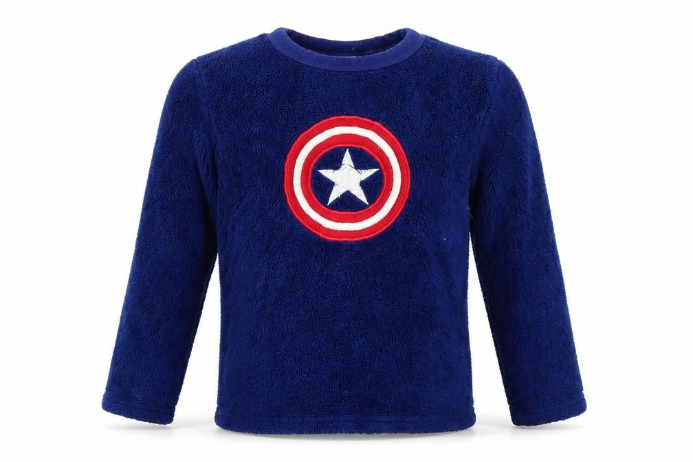 Marvel Comics Boys Blue Plaid   Pyjama Top Size 7 Years