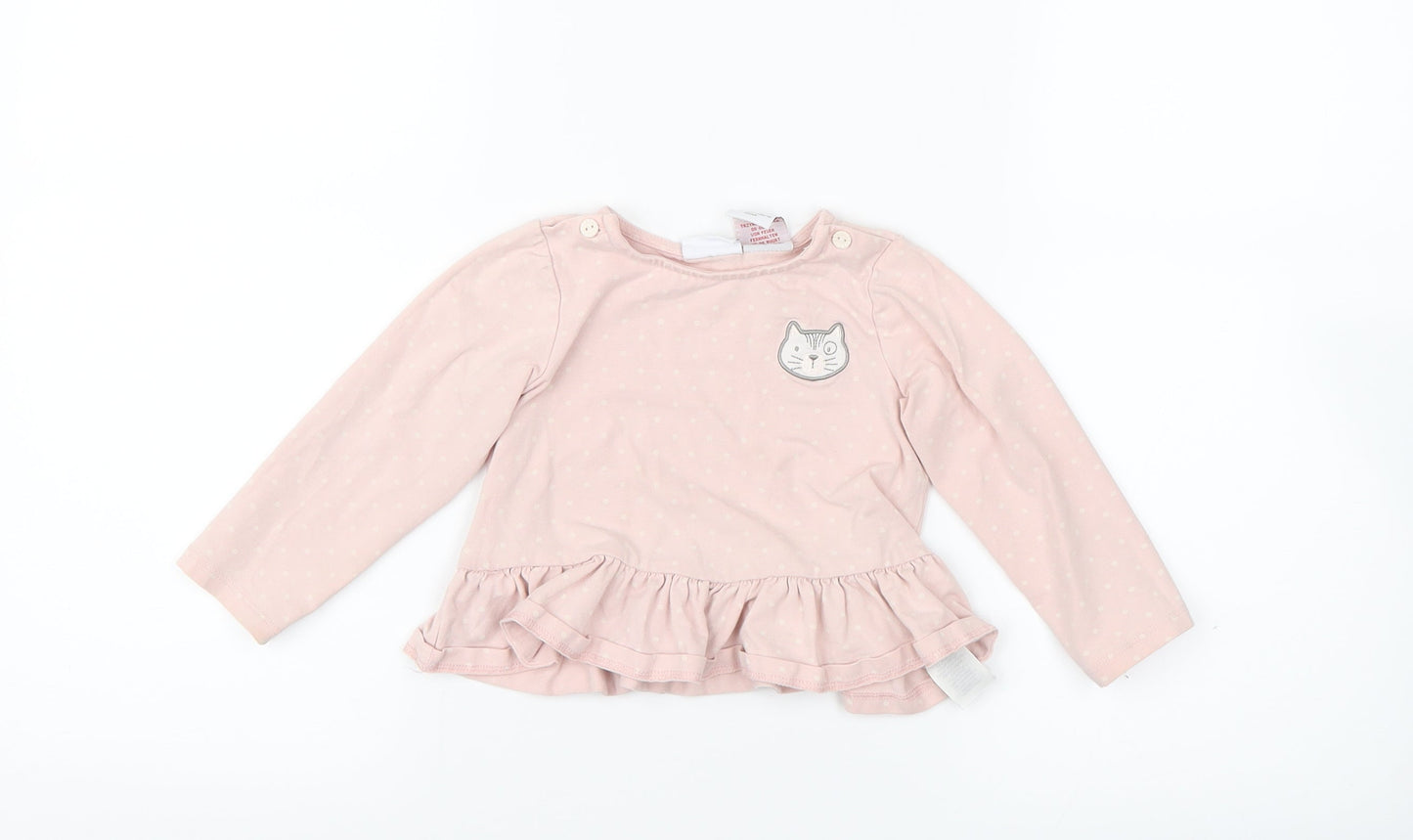 piper& posie  Pink Spotted  Basic T-Shirt Size 12-18 Months