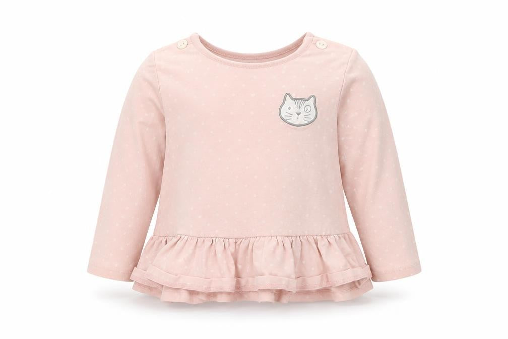 piper& posie  Pink Spotted  Basic T-Shirt Size 12-18 Months