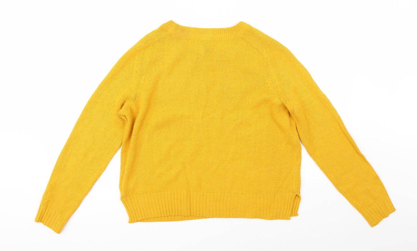 Divided Womens Yellow   Pullover Jumper Size S