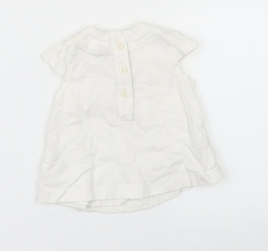 TU Girls White Floral  Basic T-Shirt Size Newborn