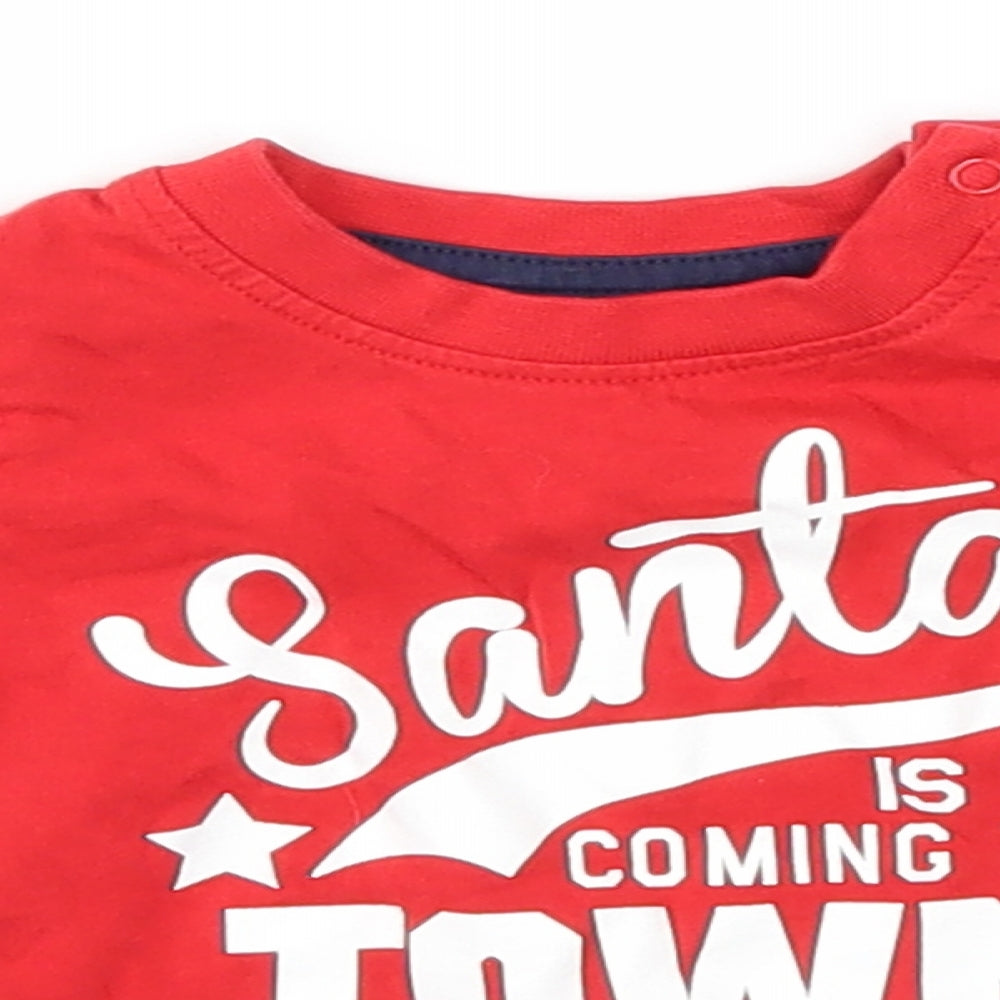 Nutmeg Baby Red   Basic T-Shirt Size 0-3 Months  - christmas