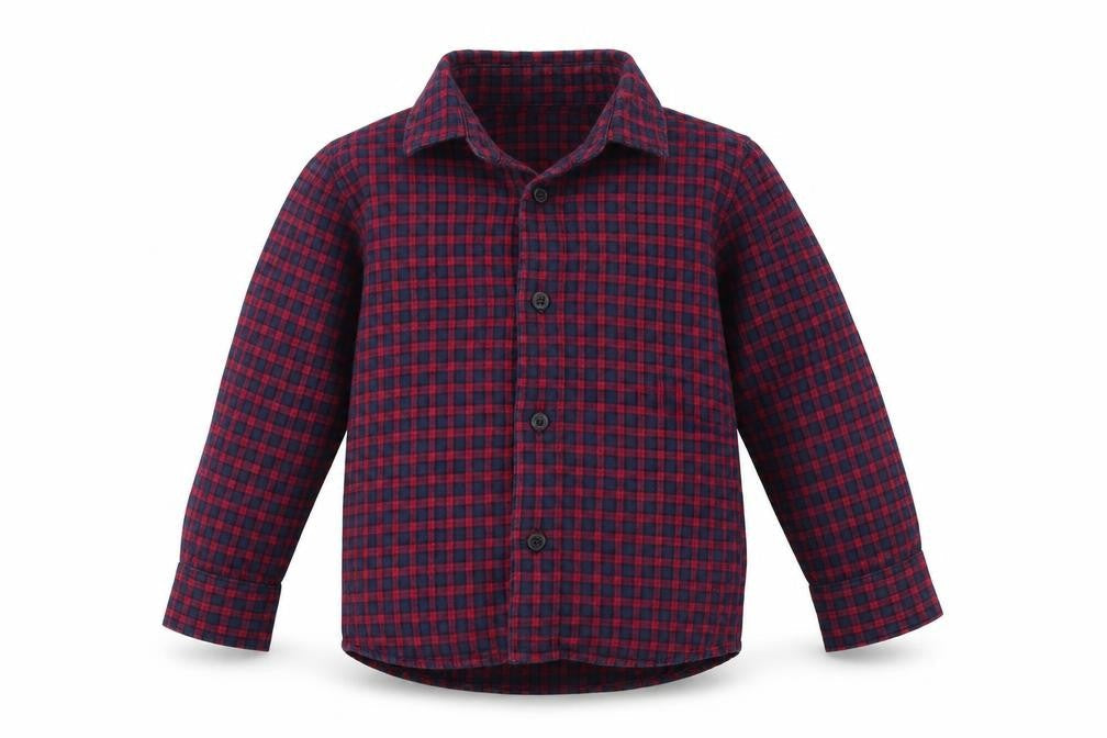NEXT Boys Red Plaid  Basic Button-Up Size 4 Years