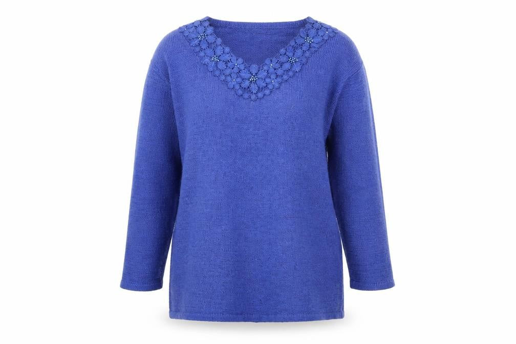 Bonmarché Womens Blue Knit Pullover Jumper Size S