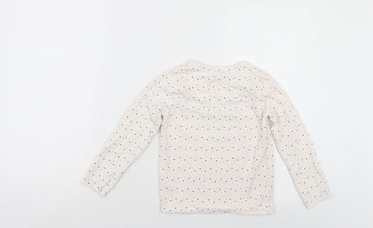 TU Girls White Polka Dot  Top Pyjama Top Size 6-7 Years