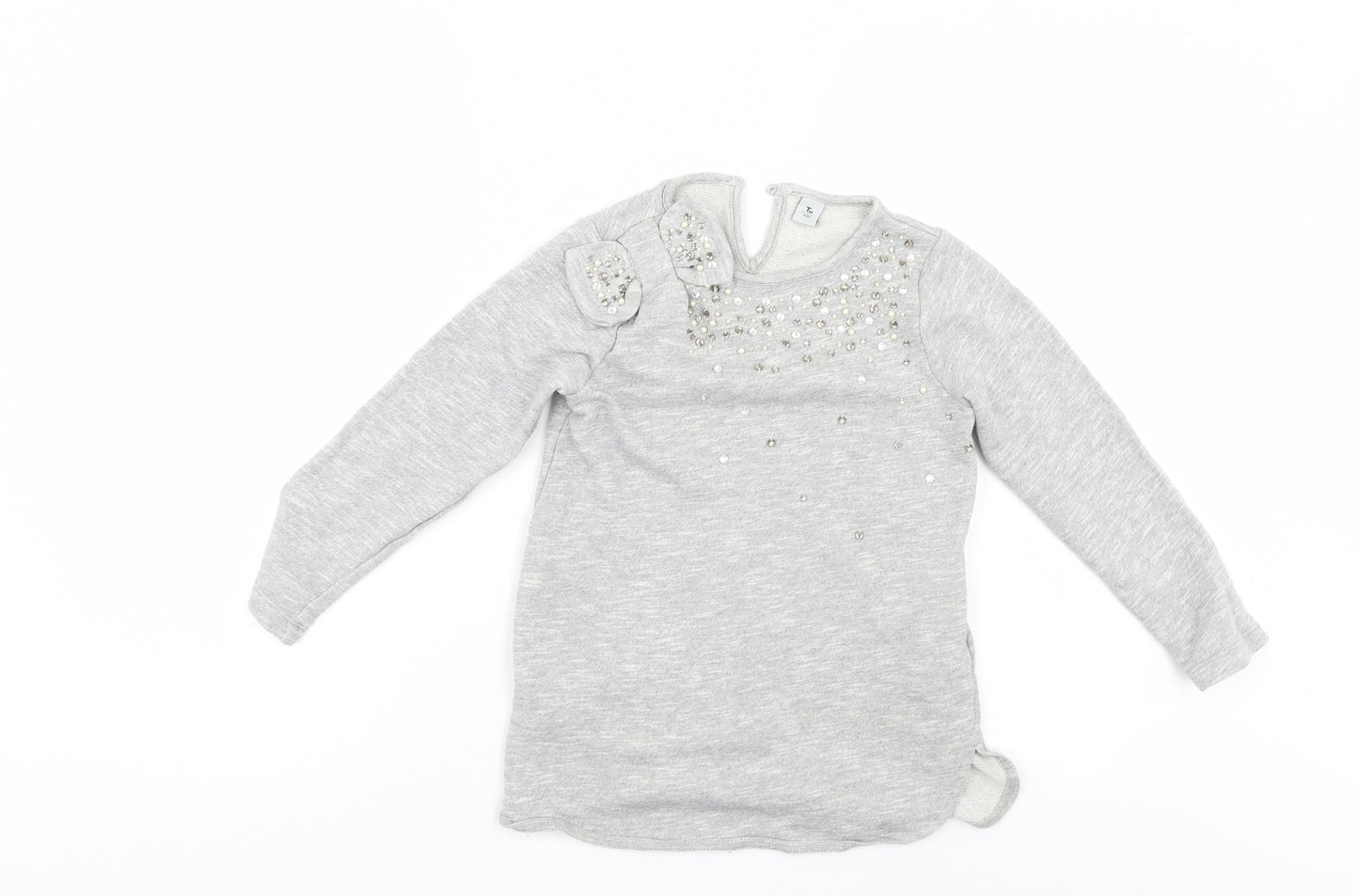 TU Girls Grey   Pullover Sweatshirt Size 7 Years