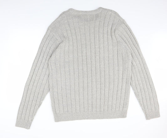 South Bay Mens Grey  Knit Pullover Jumper Size L
