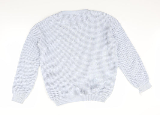 Hearts & Bows Womens Blue  Knit Pullover Jumper Size M