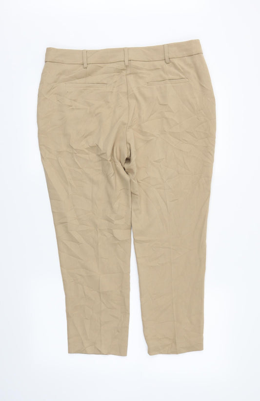 M&S Womens Beige   Trousers  Size 14 L25 in