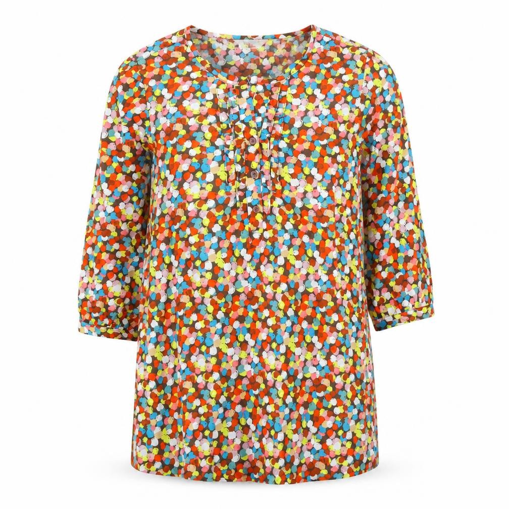Tammy Girls Brown Polka Dot  Basic Blouse Size 13 Years