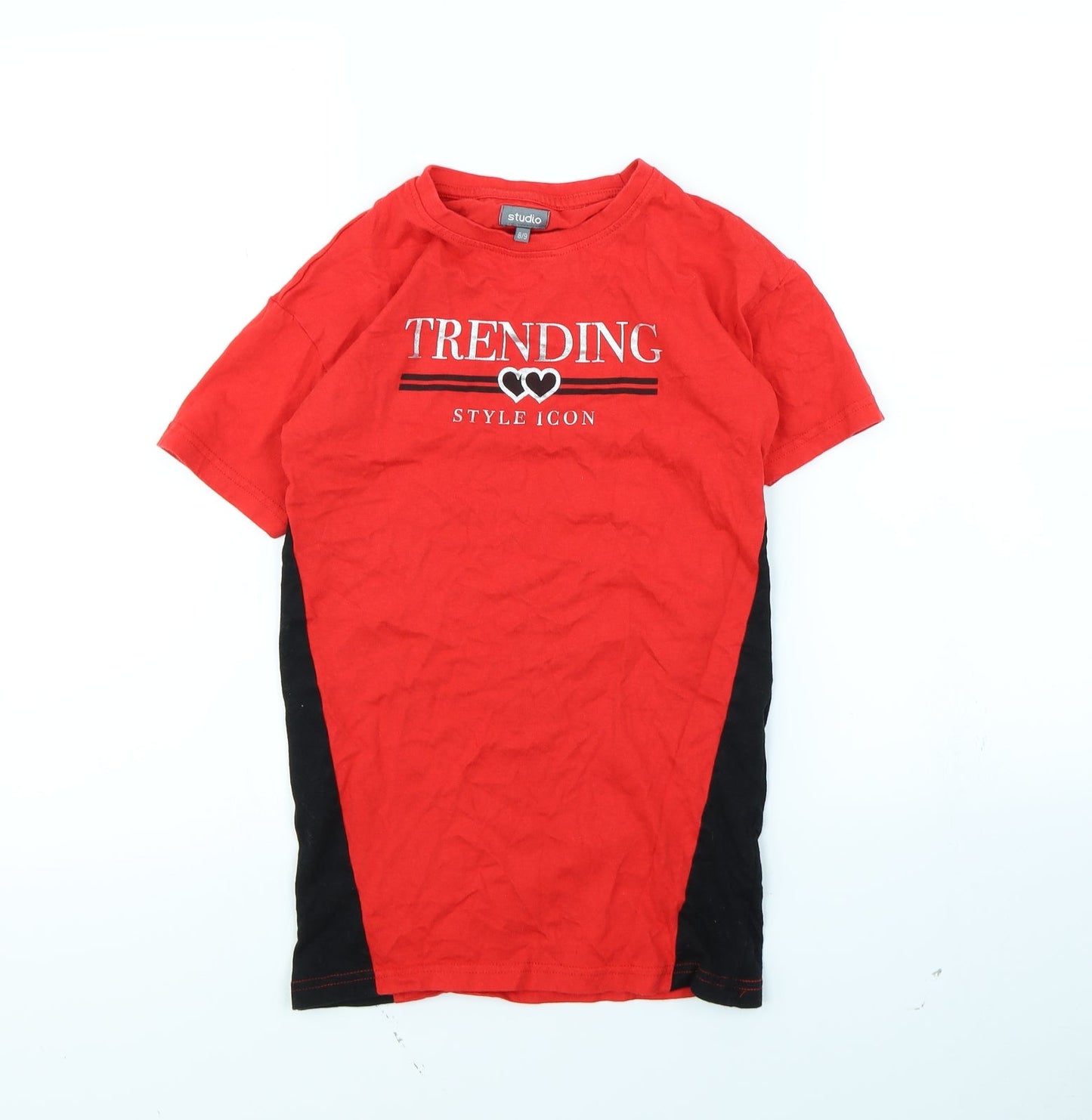 Studio Girls Red   Basic T-Shirt Size 8 Years
