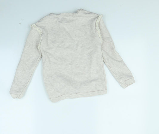 Nutmeg Girls Beige   Pullover Jumper Size 9 Years