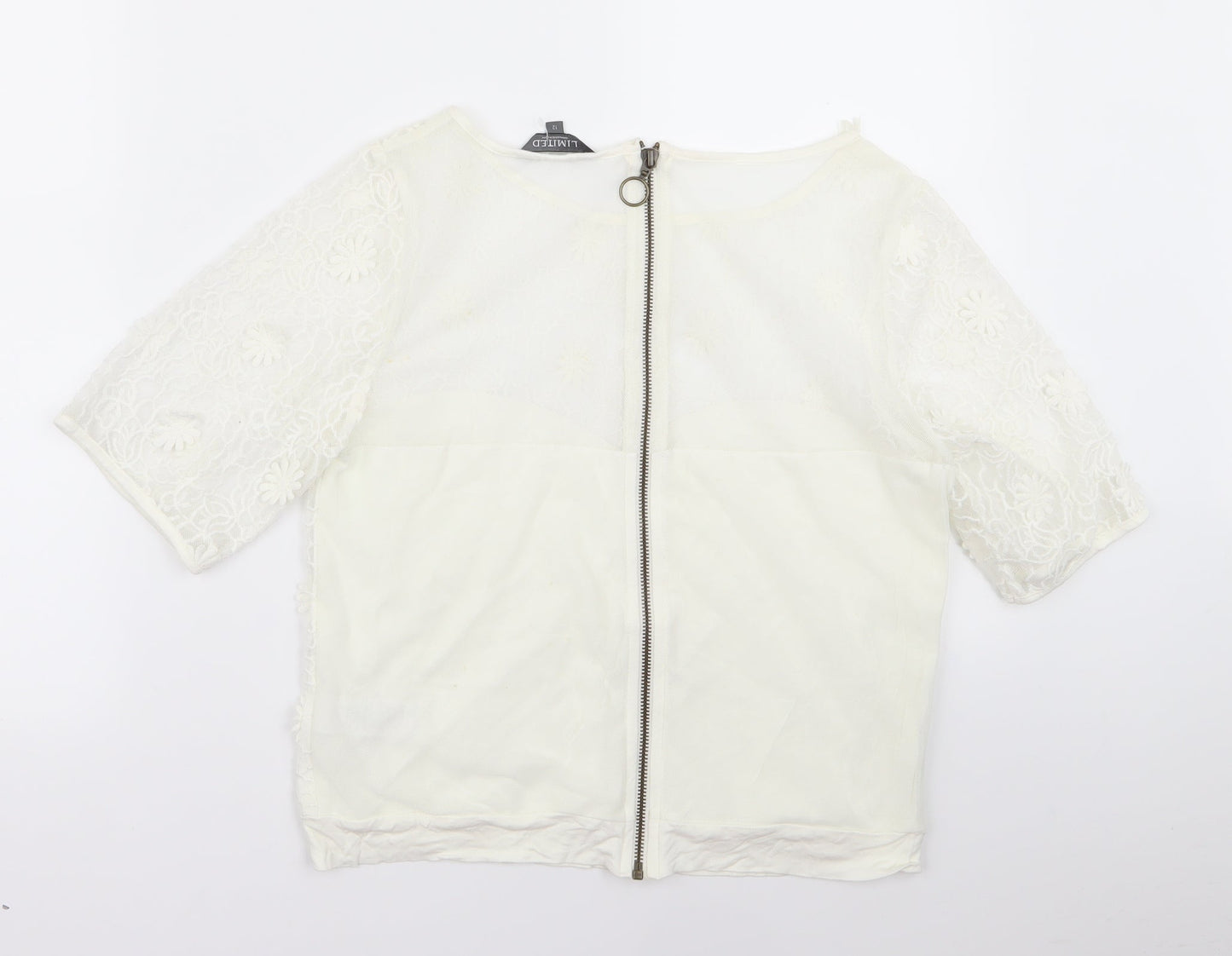limited Womens White   Basic T-Shirt Size 12
