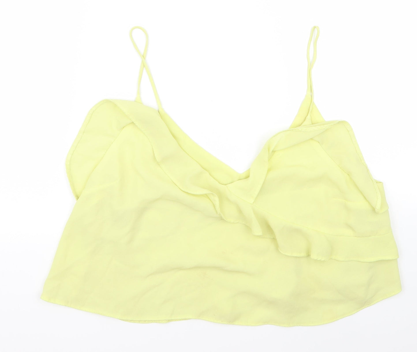 Preworn Womens Yellow   Cropped Blouse Size 16