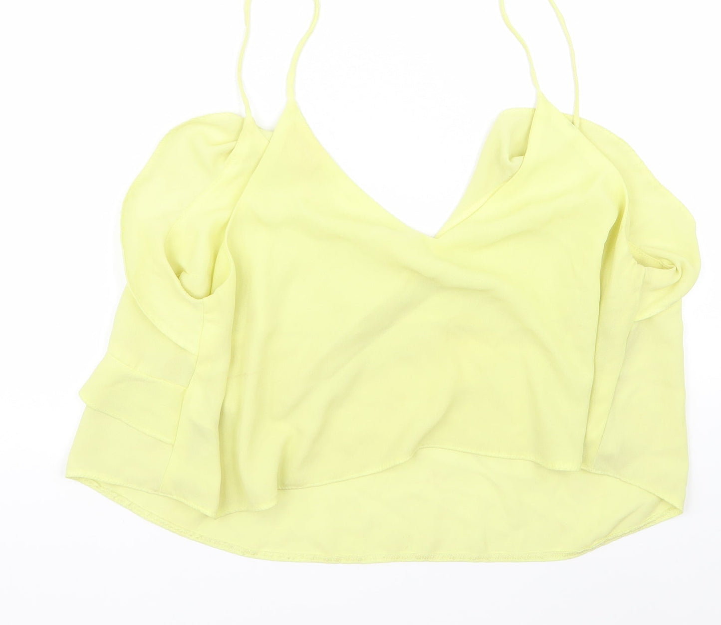 Preworn Womens Yellow   Cropped Blouse Size 16