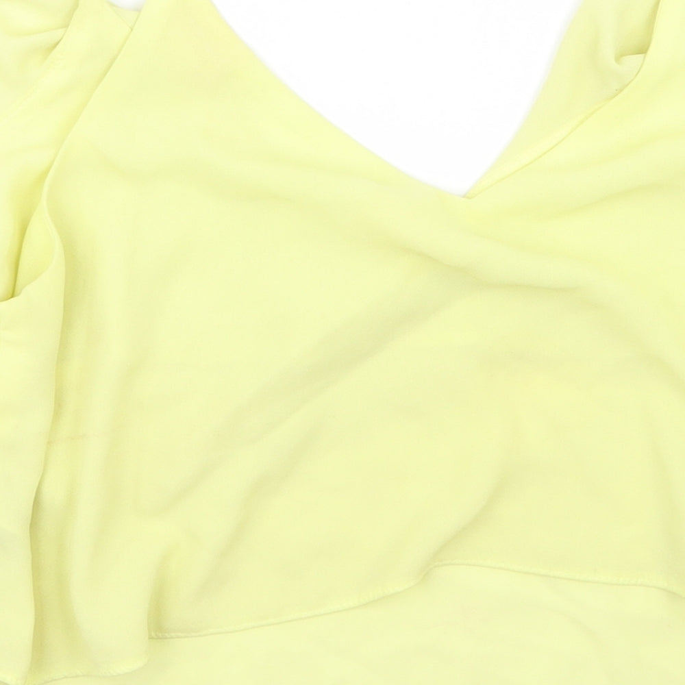 Preworn Womens Yellow   Cropped Blouse Size 16