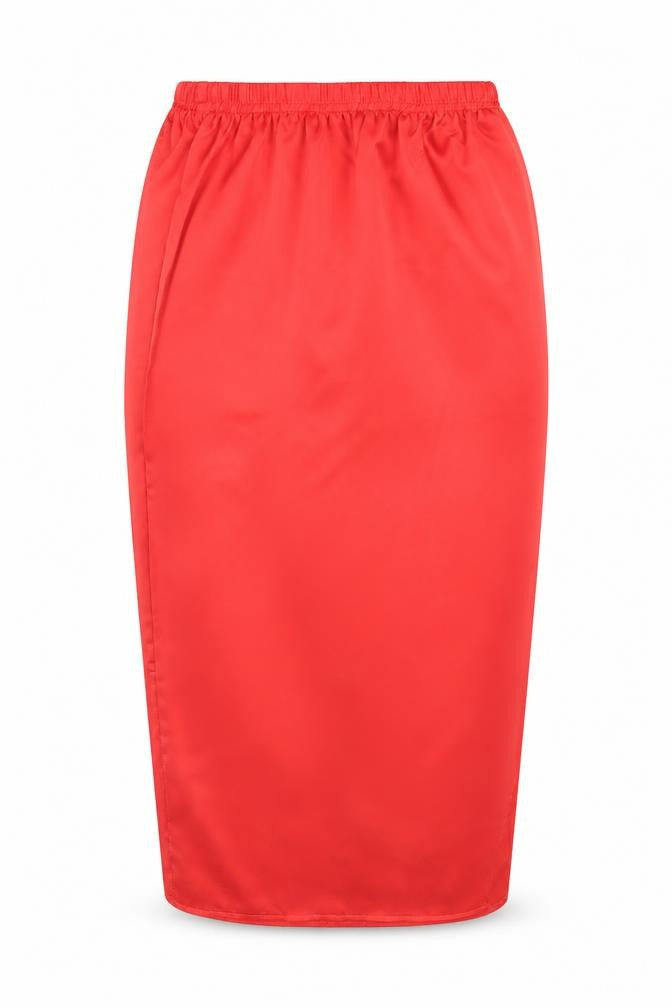 Front view of Missguided women’s red straight & pencil skirt, size UK 8