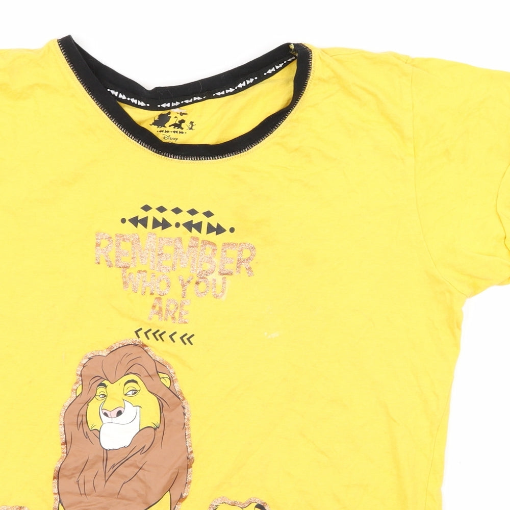 Disney Mens Yellow    T-Shirt Size S  - the lion king