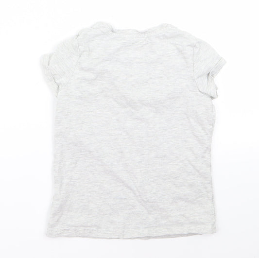 George Girls Grey   Basic T-Shirt Size 6 Years