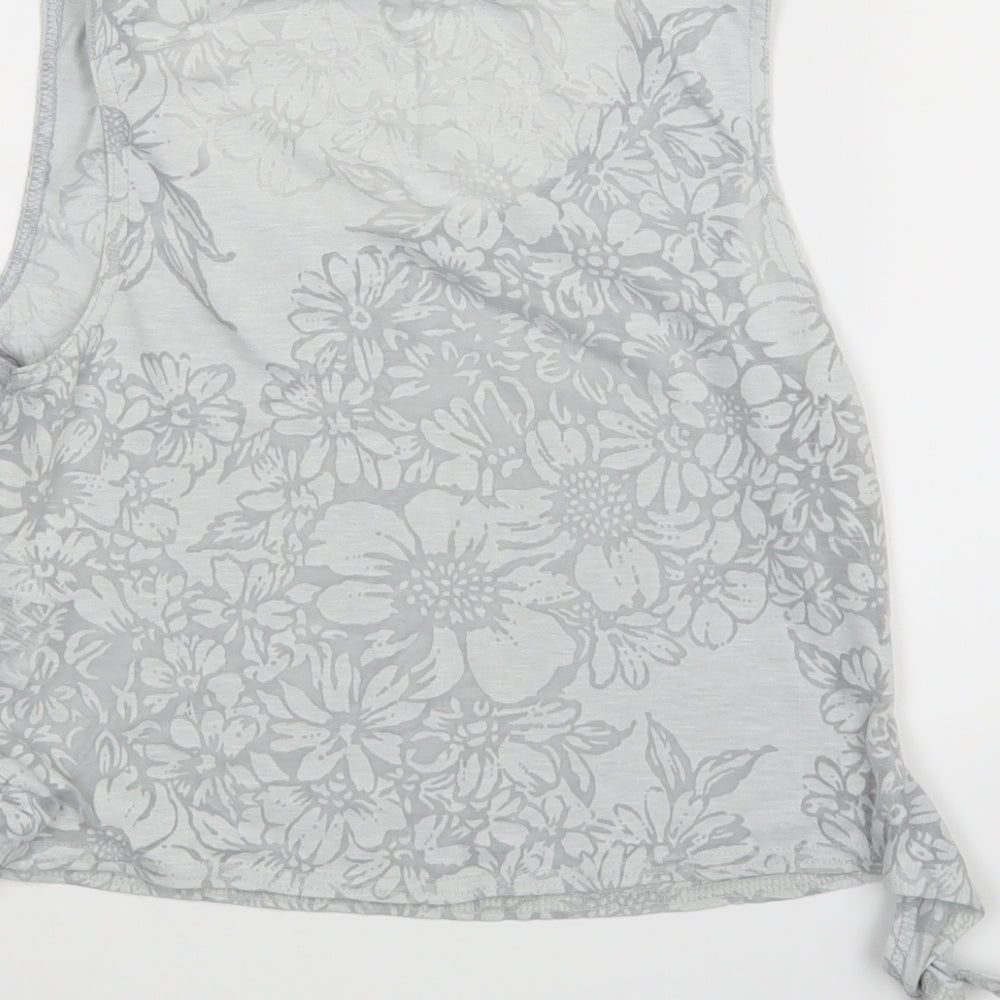 New Look Womens Grey Floral  Basic Tank Size 10