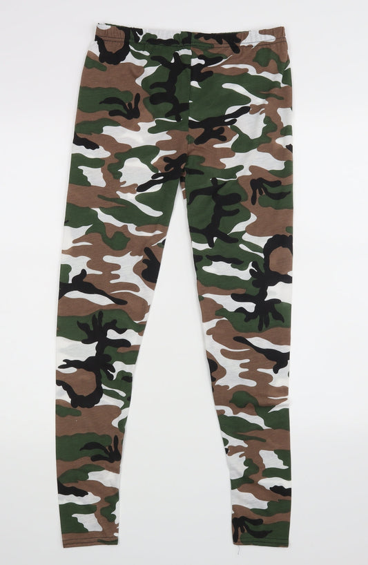 Preworn Womens Green Camouflage   Leggings  L27 in