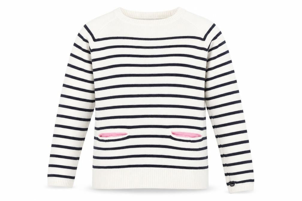 H&M Girls Beige Striped  Pullover Jumper Size 9 Years