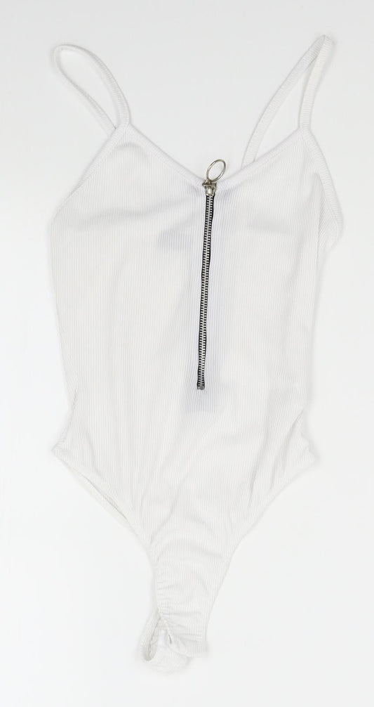 PRETTYLITTLETHING  Womens White   Wrap T-Shirt Size 6